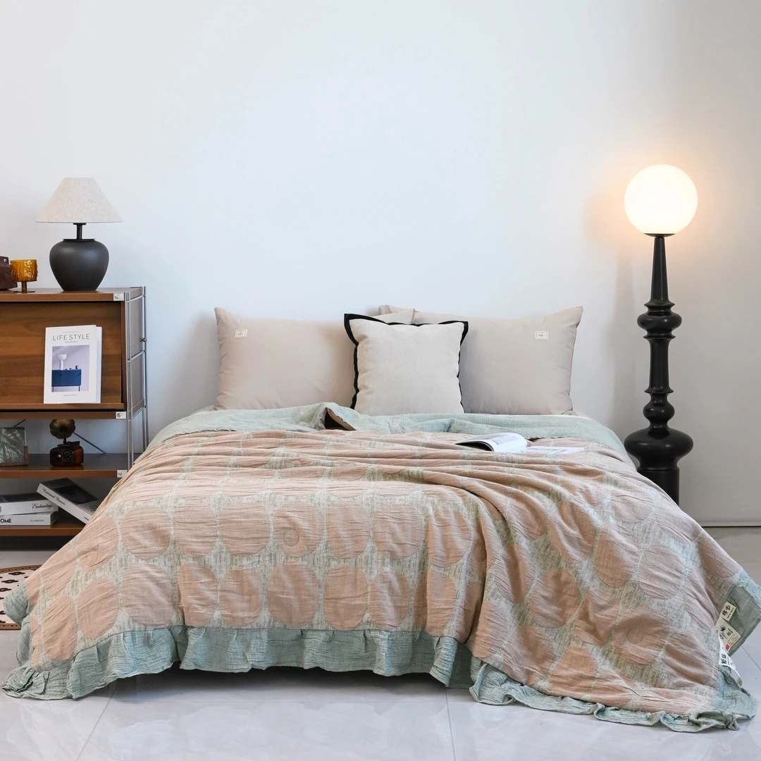 【FREE HOME】色织超柔 双人夏被2-2.3米 泡泡糖粉