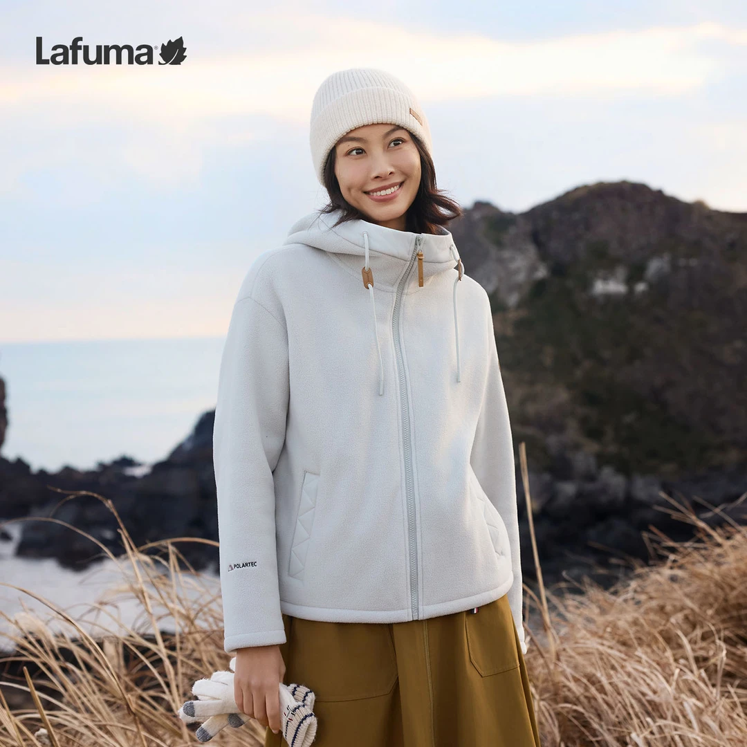 LAFUMA乐飞叶户外25秋冬连帽POLARTEC抓绒衣女保暖外套LFJA5CRX6