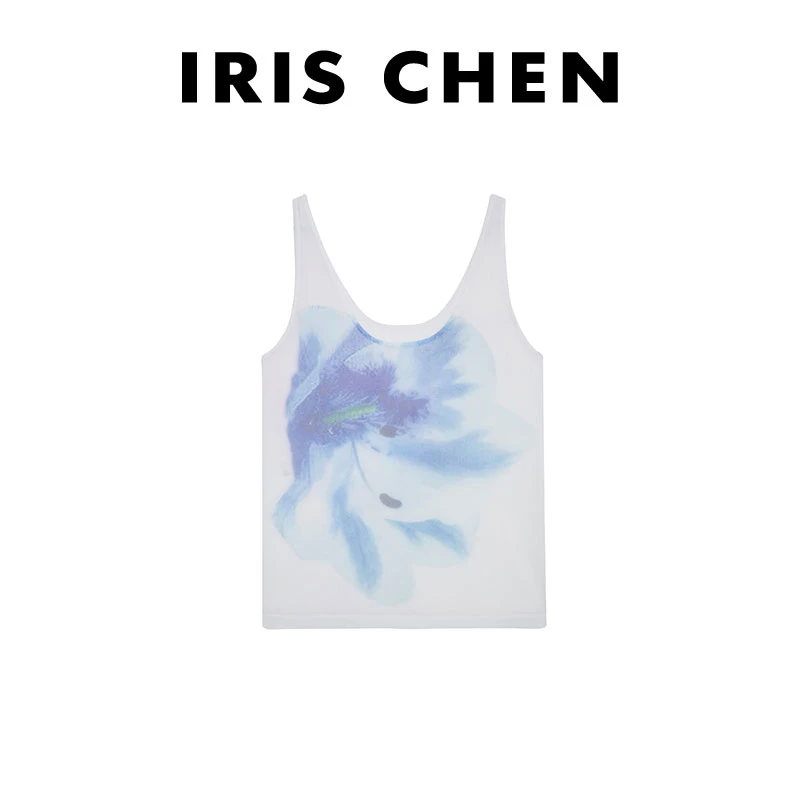 现货IRIS CHEN 青花瓷背心 2025春夏莱赛尔天丝透气背心25BX282