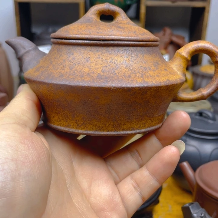 茶壶紫砂紫砂壶黄金段泥柴烧竹段230cc