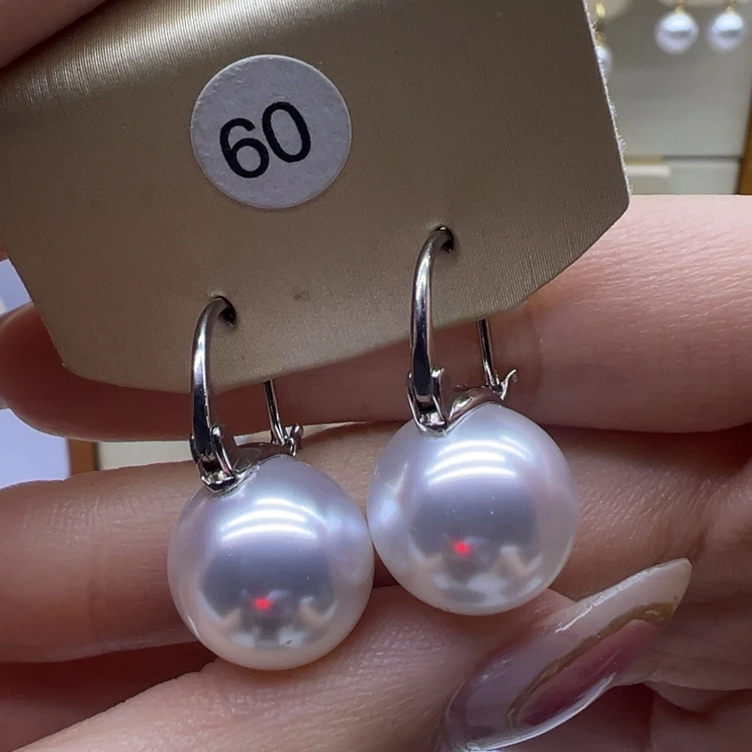 淡水珍珠银S925镶嵌耳饰