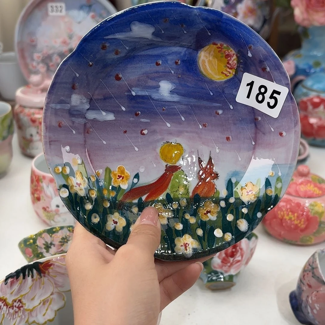 景德镇手绘高温釉下彩陶瓷茶具