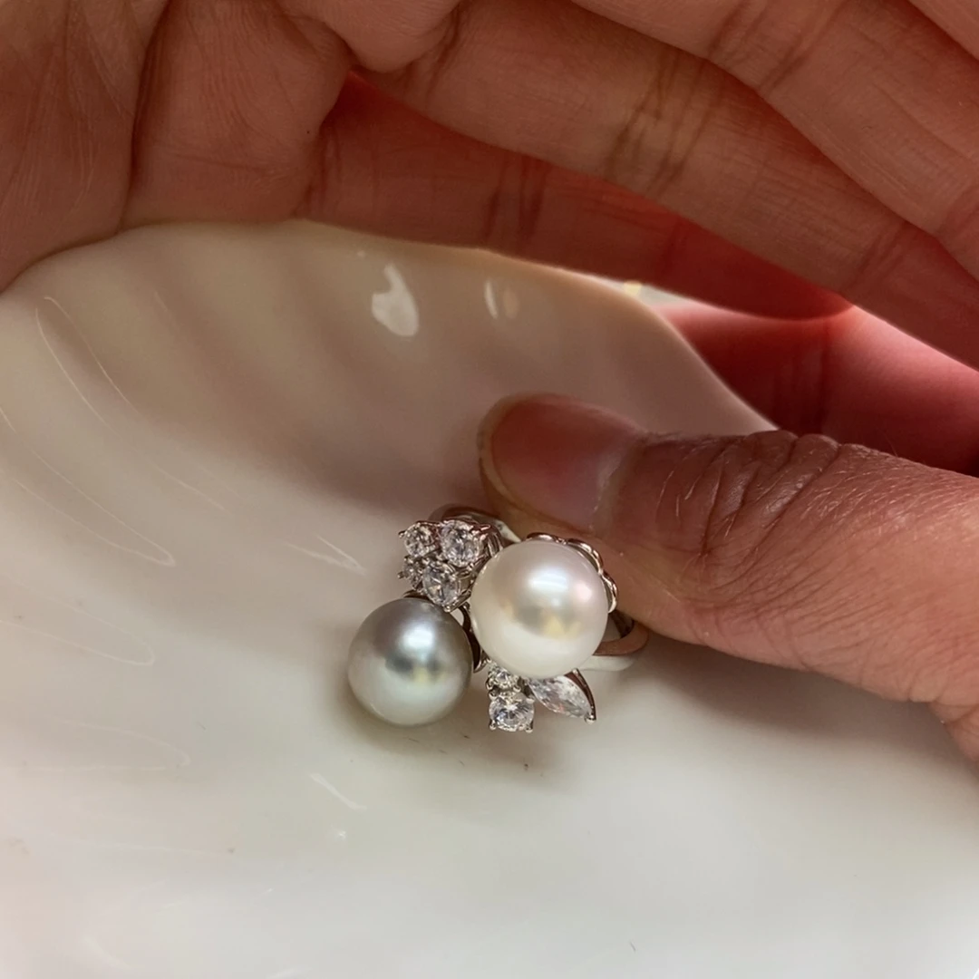 海水珍珠戒指银S925镶嵌M***a