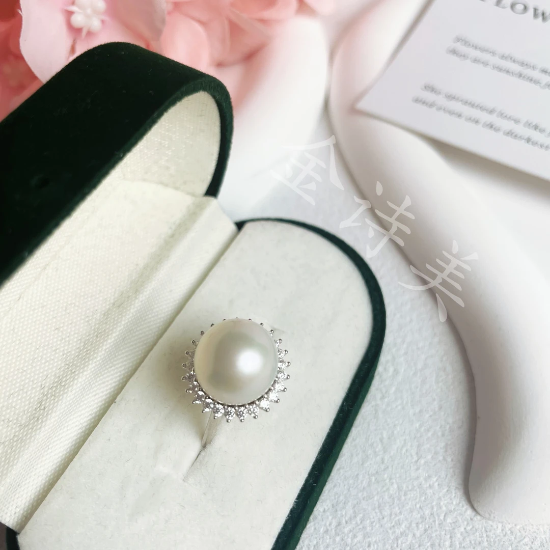 【太阳花】淡水珍珠戒指 11-12mm s925银 （诗冉）X986