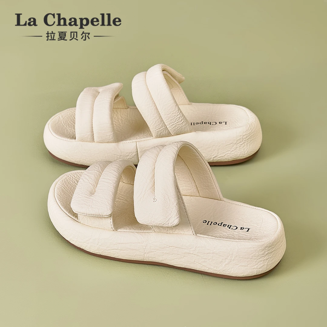 拉夏贝尔休闲时装凉鞋女鞋夏季新款透气舒适厚底个性百搭沙滩拖鞋