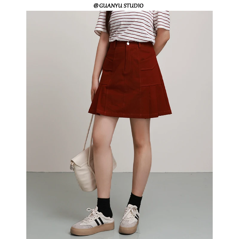 【一见倾心】蛋妹大码女装微胖mm夏季显瘦遮肉A字版半身裙DM26917