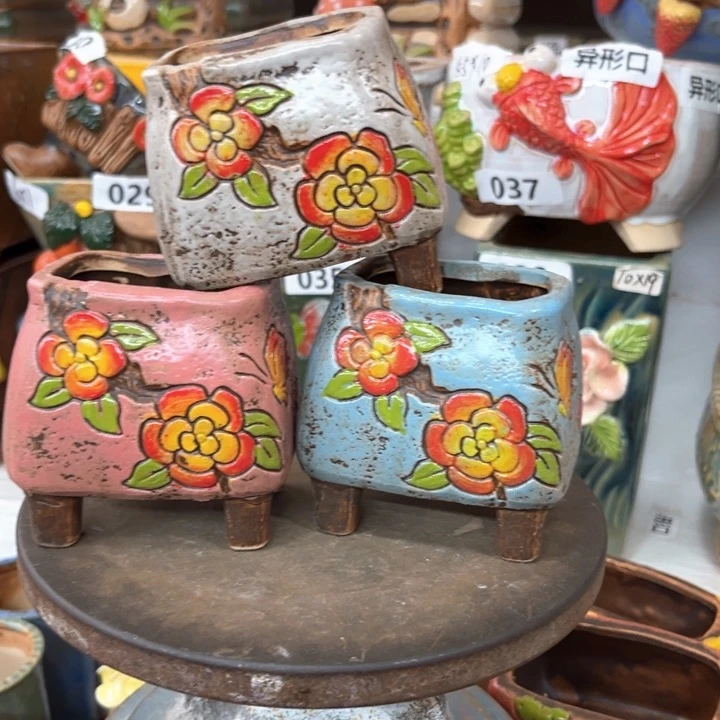 紫砂花盆粗陶材质多肉花盆