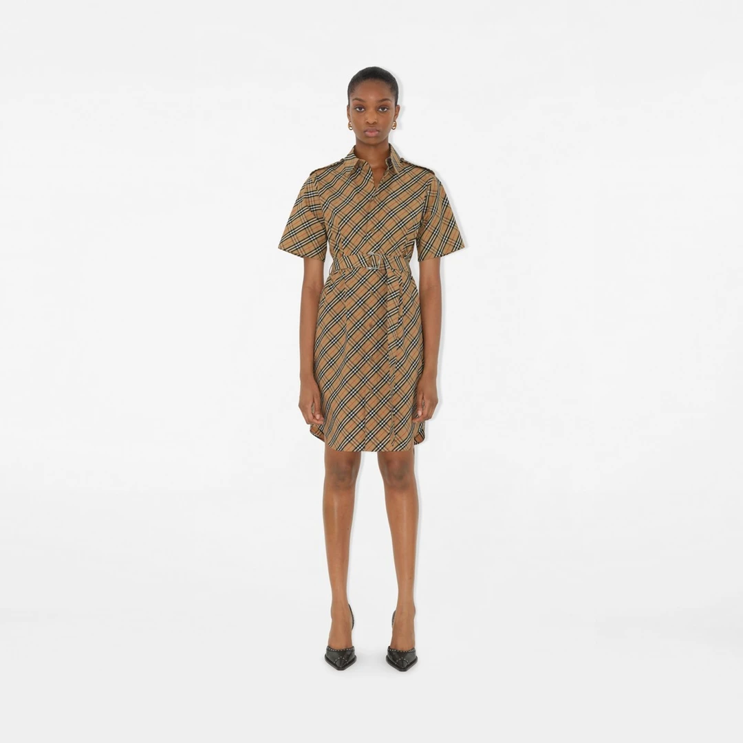 未使用 BURBERRY/博柏利 博柏利 都市丽人风 配腰带衬衣连衣短裙