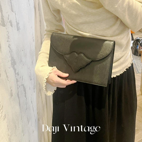 大吉中古/ysl圣罗兰黑色信封手拿包