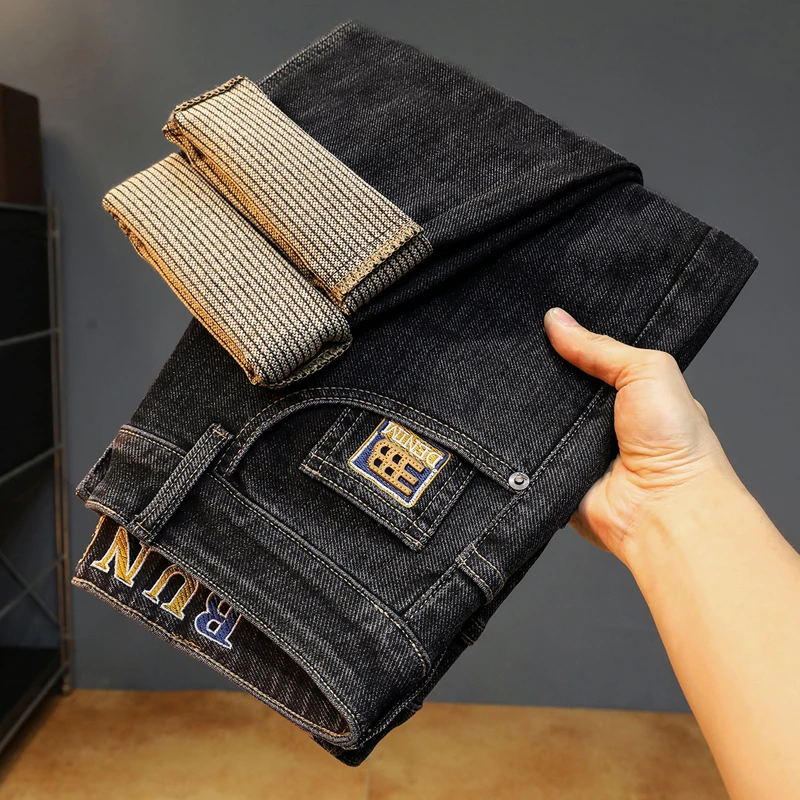 2025秋季新款轻奢时尚百搭牛仔裤男爆款潮流修身显瘦直筒弹力长裤