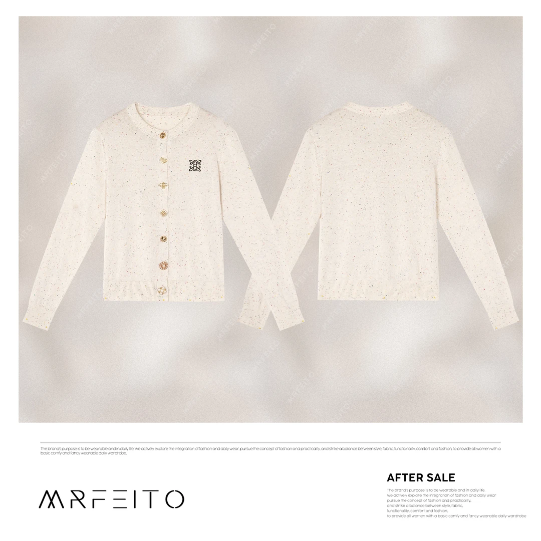 2025春季新款点子纱多扣女士针织开衫H18KS02C30854