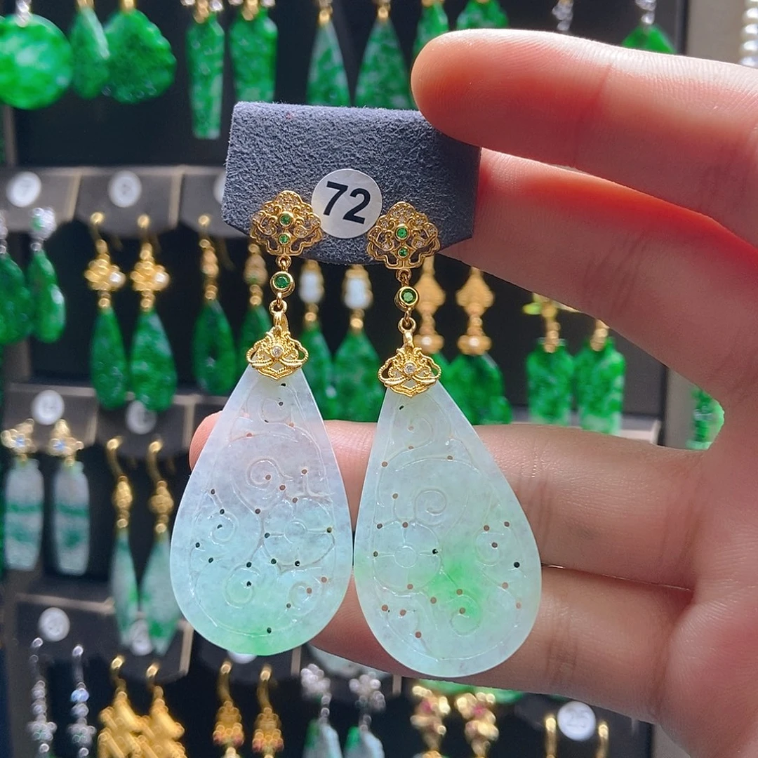 翡翠未镶嵌耳饰翡翠