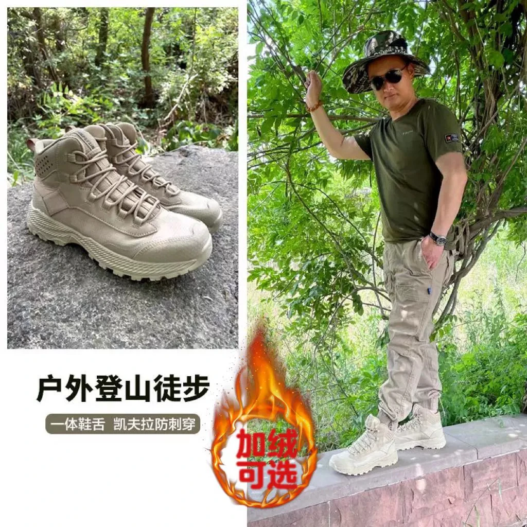 丹普森专业户外登山徒步鞋春秋防滑轻便实心底沙漠战术靴男女透气