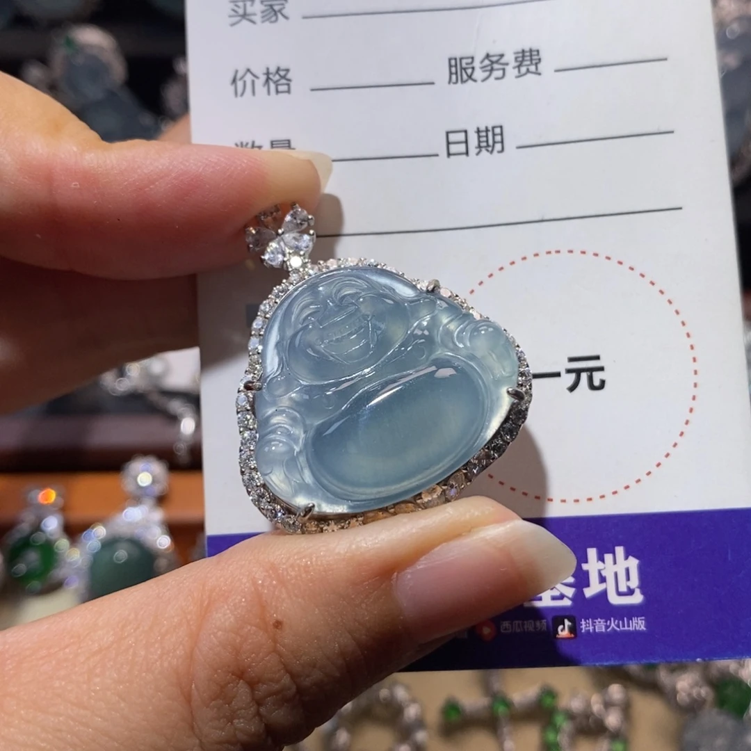 w***w颈饰银S925镶嵌翡翠翡翠