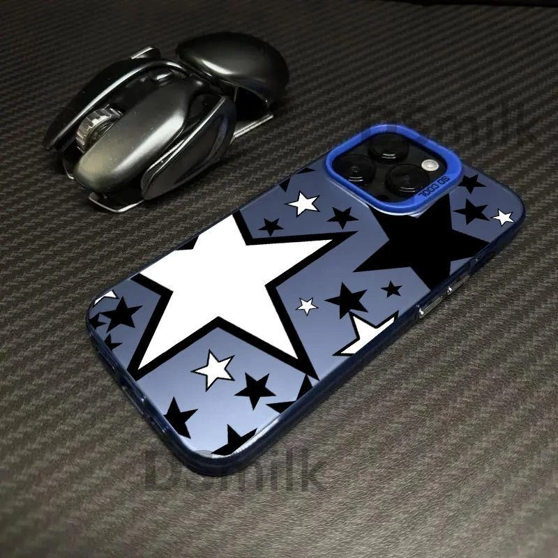 EXMX白色星星适用iPhone12pro手机壳苹果14创意13防摔11潮流8全包