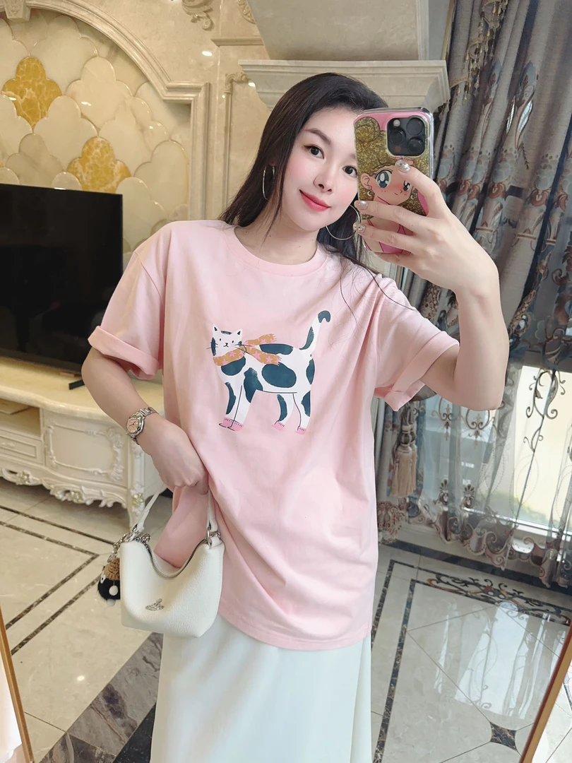 100纯棉卡通动漫短袖圆领T恤辣妈甜辣千金风