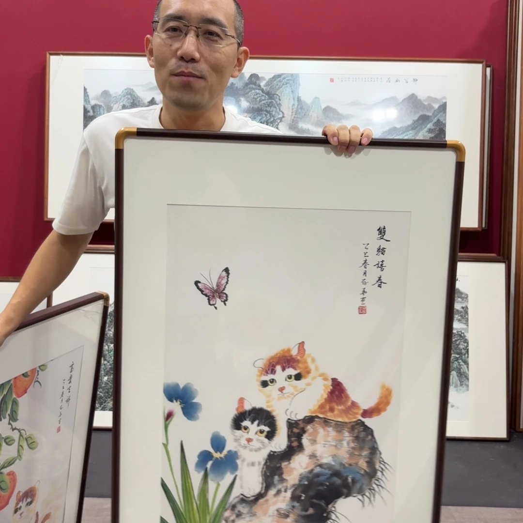 国画带框绘画90/60尺寸