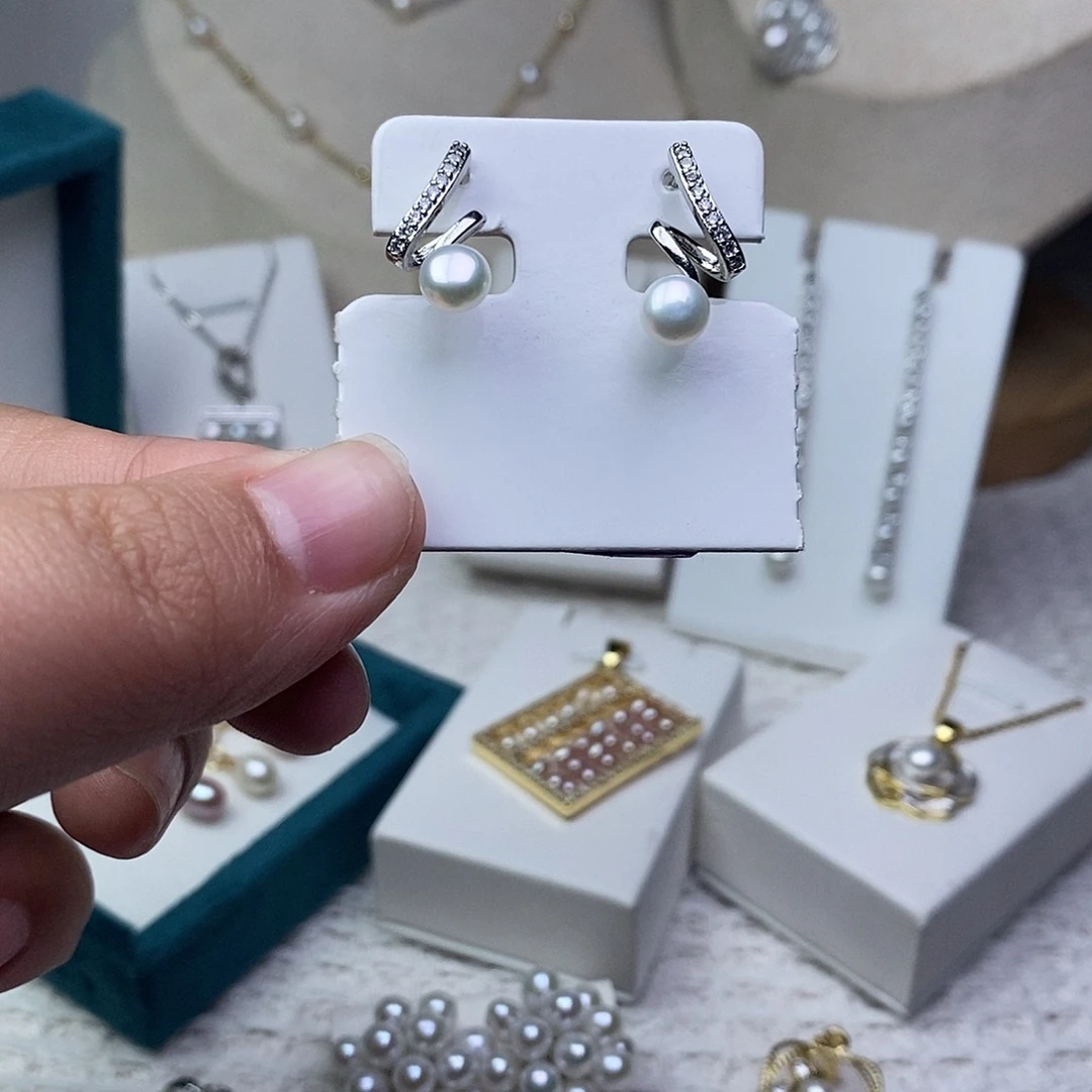 耳饰淡水珍珠银S925镶嵌