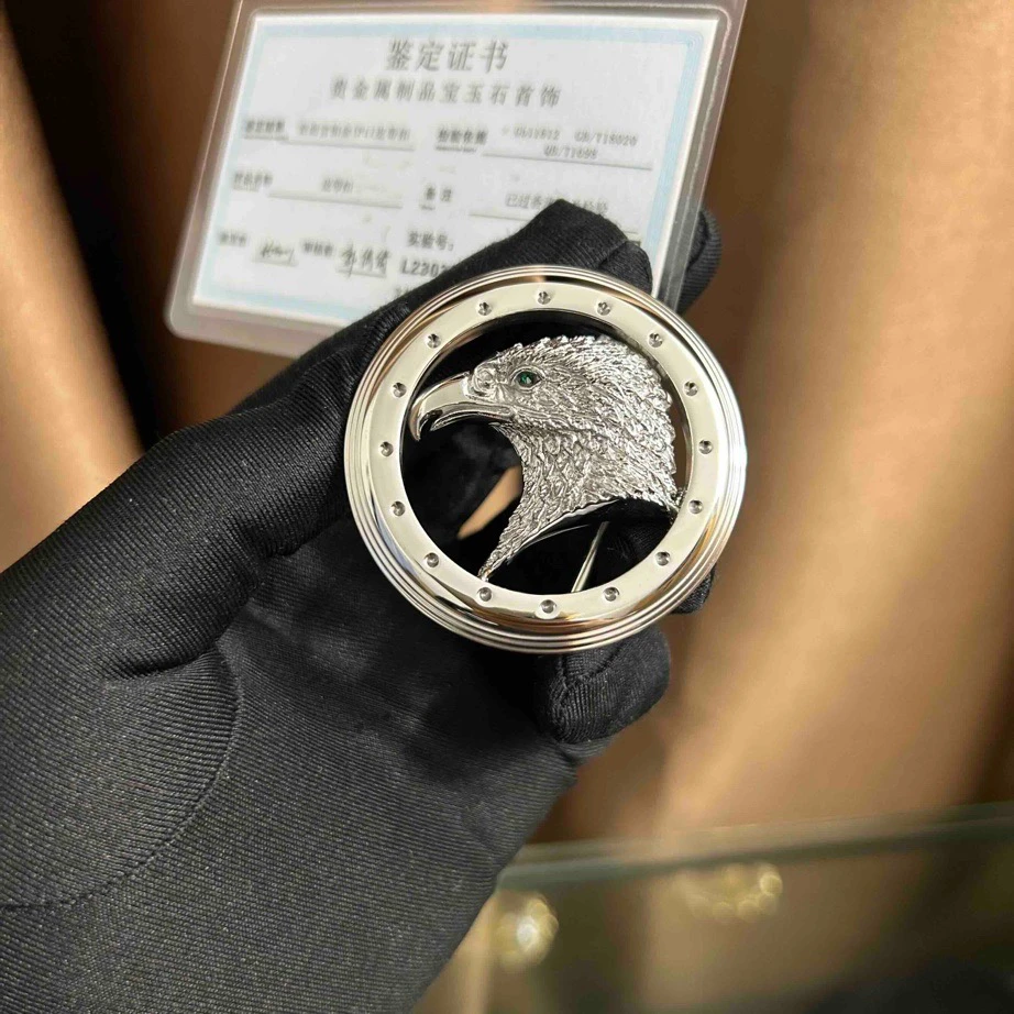 史蒂芬 24K镀金皮带扣头老鹰头3.8男士腰带扣替换扣配件卡扣无皮