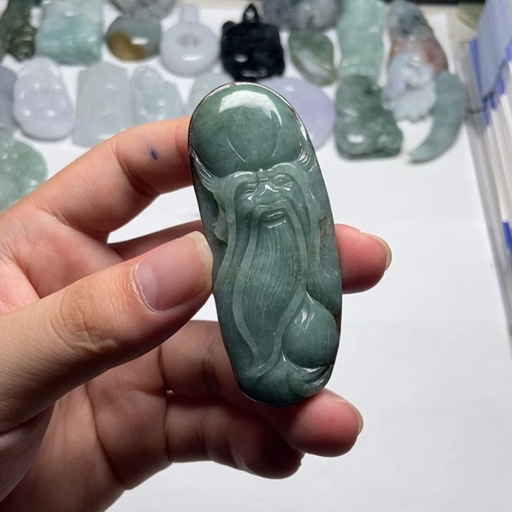 翡翠未镶嵌颈饰寿星26