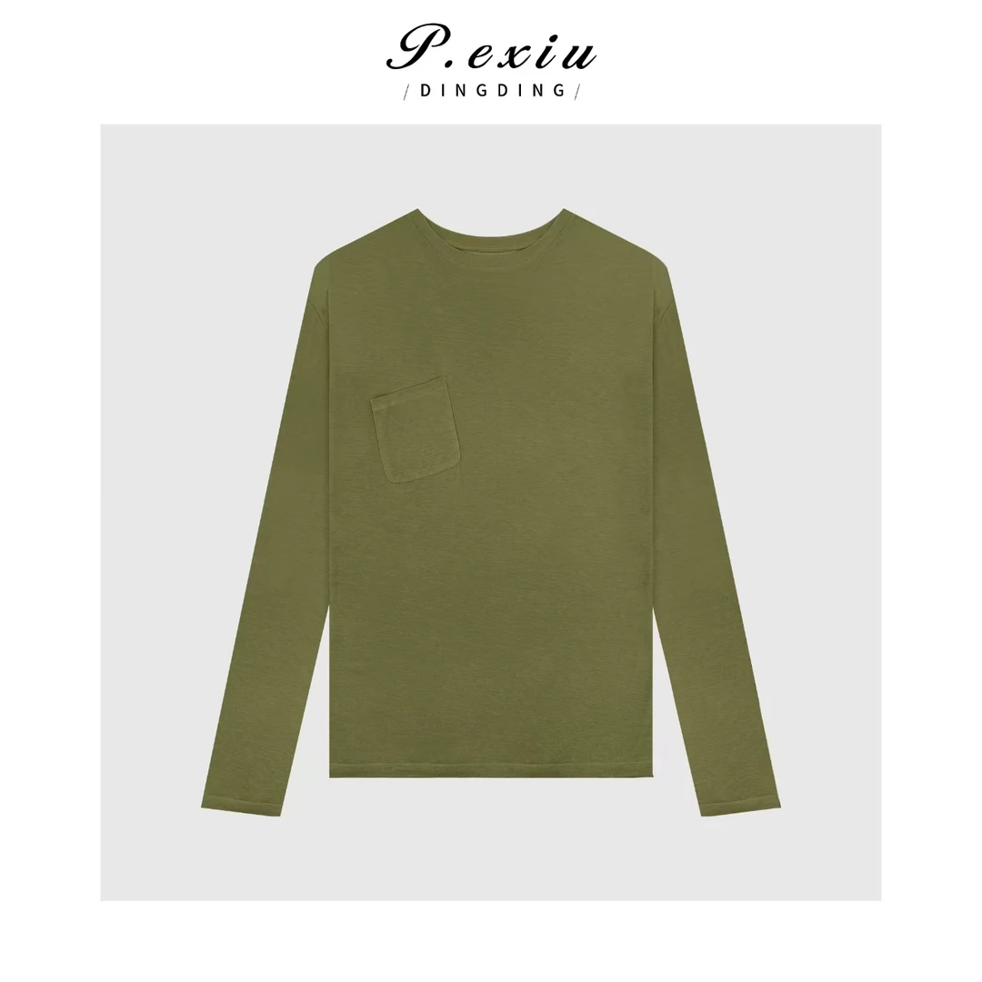 简约百搭显瘦圆领长袖上衣Q6954