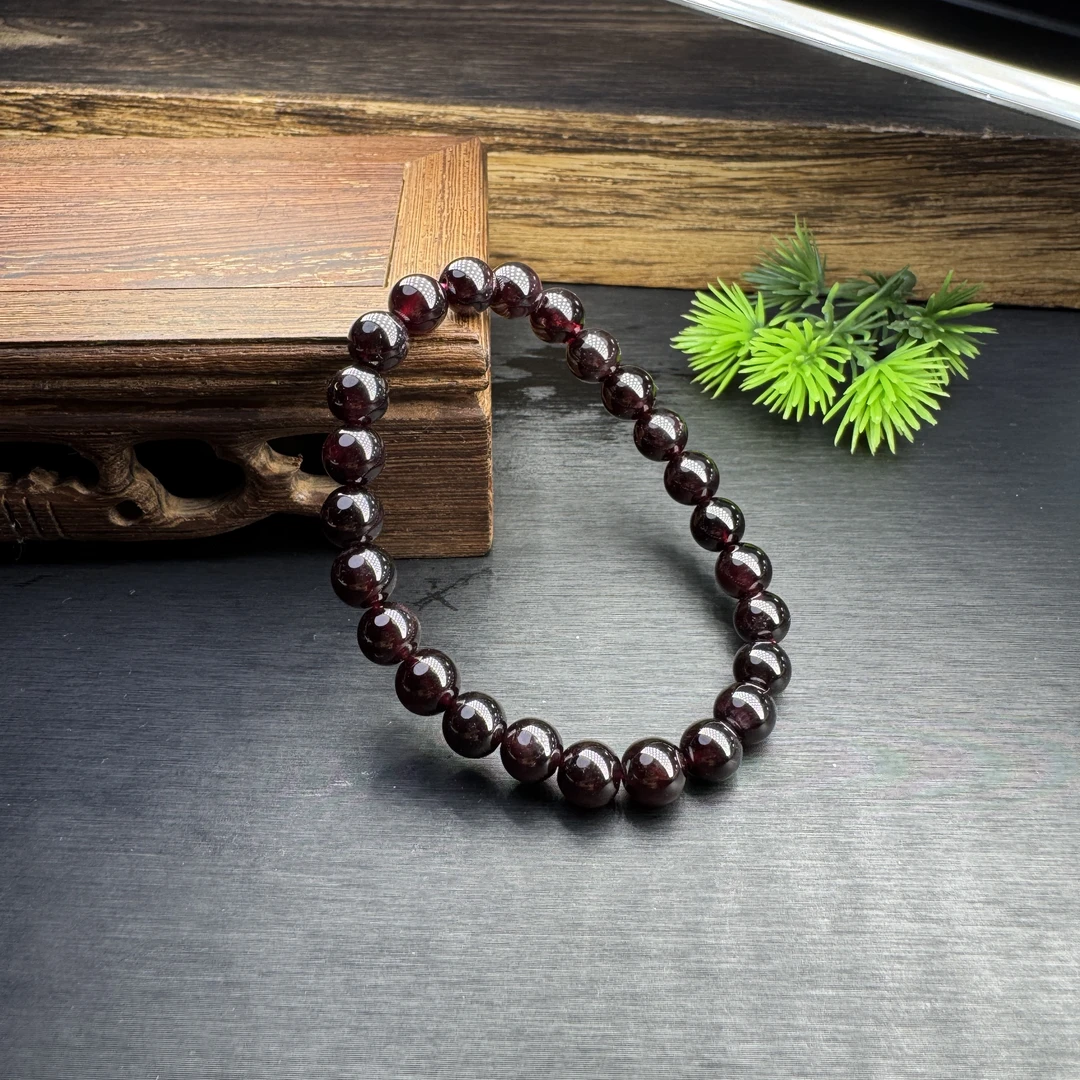 李书锦石榴石圆珠手串 卡6左右 多样性发货