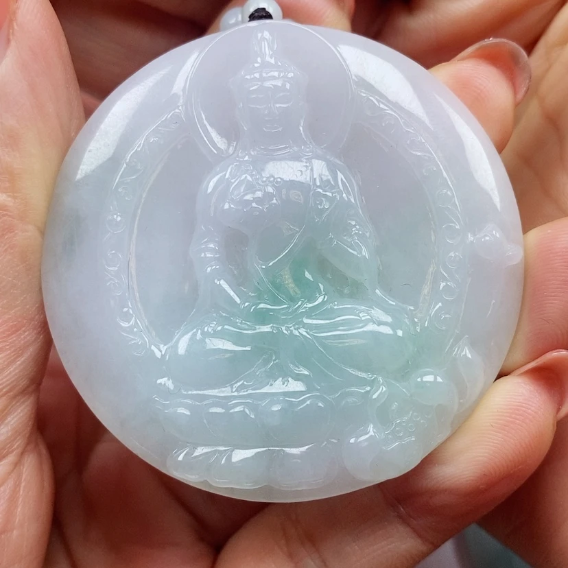 【闪购商品】翡翠颈饰未镶嵌泾****厂天然翡翠A货大势至