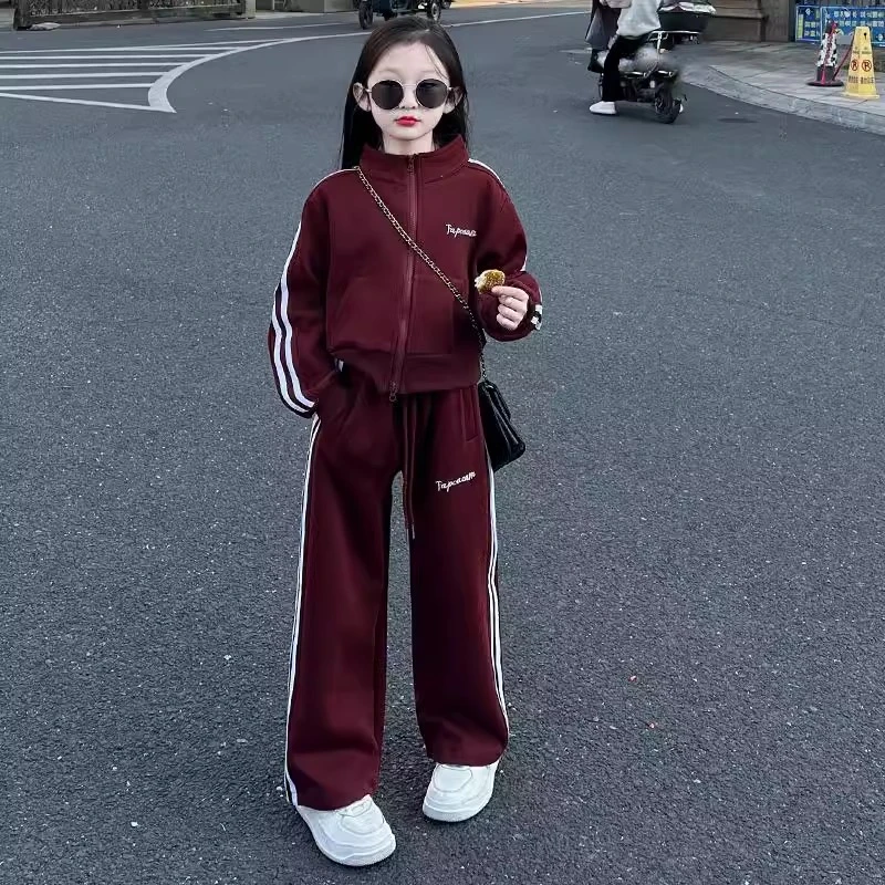 女童春装套装2025新款大儿童卫衣时髦春秋季小孩运动两件套洋气潮