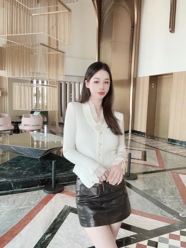 POP甄选 拼纱设计打底上衣