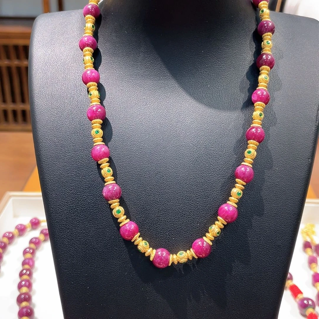 锦纶非金属吊坠项链红宝