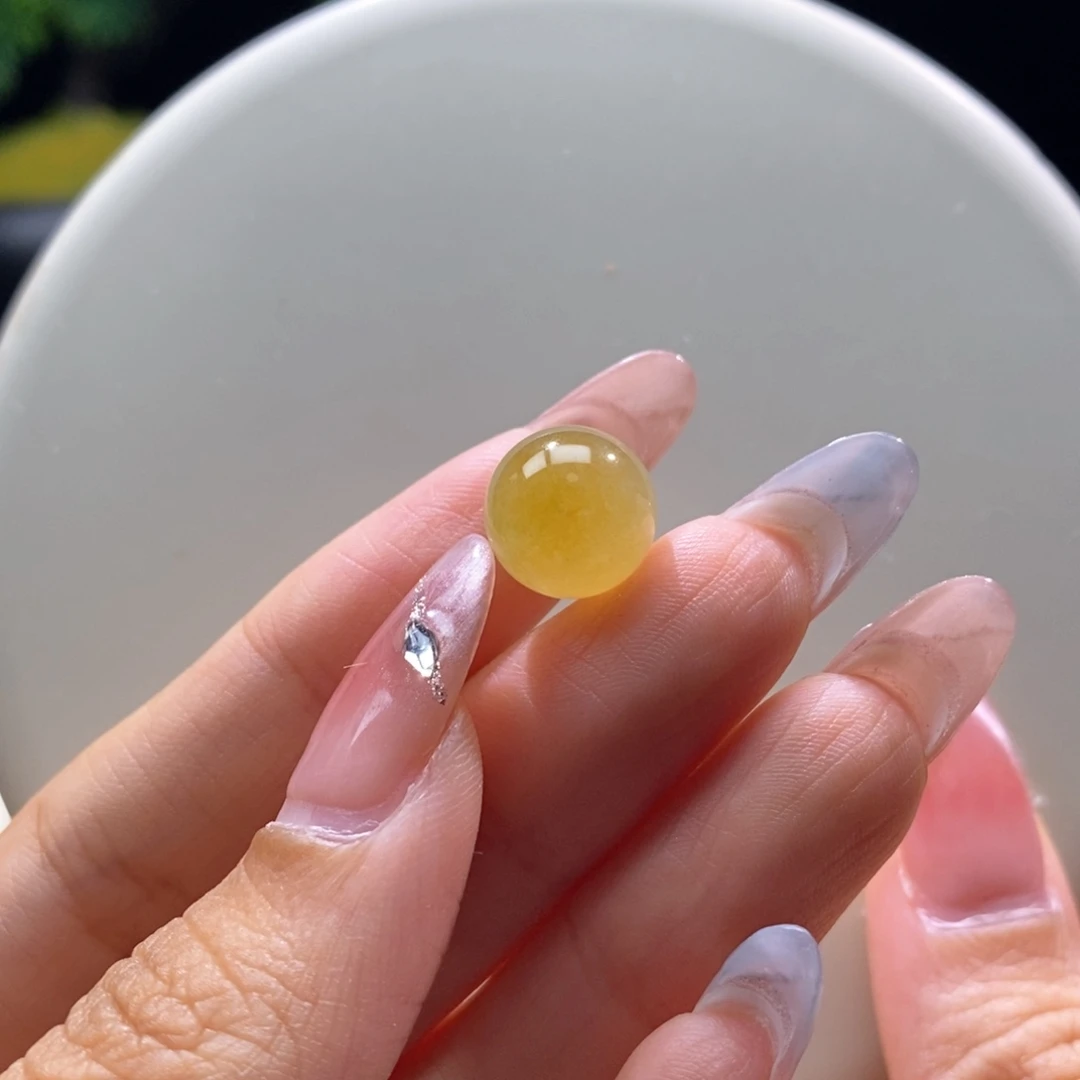 颈饰未镶嵌翡翠翡翠冰黄圆珠12mm