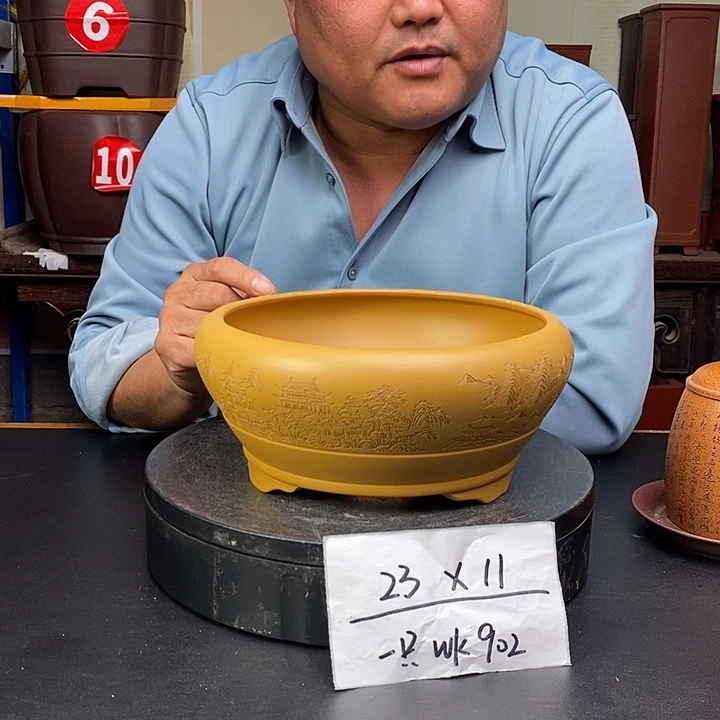 紫砂花盆货号一只WK902