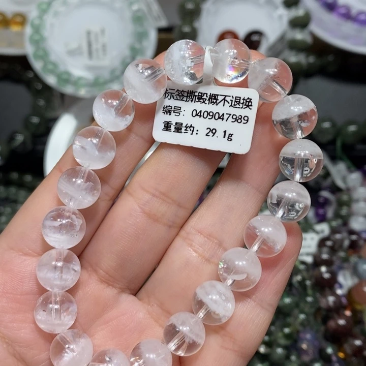 手链水晶未镶嵌白幽灵聚宝盆手链