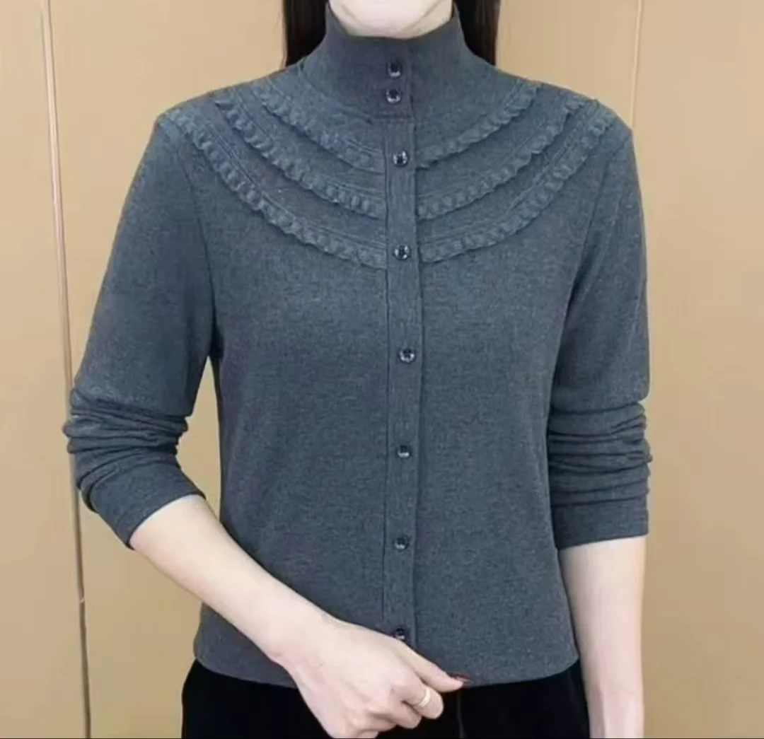 秋冬双面德绒女士时尚冬季打底气质长袖保暖显瘦上衣