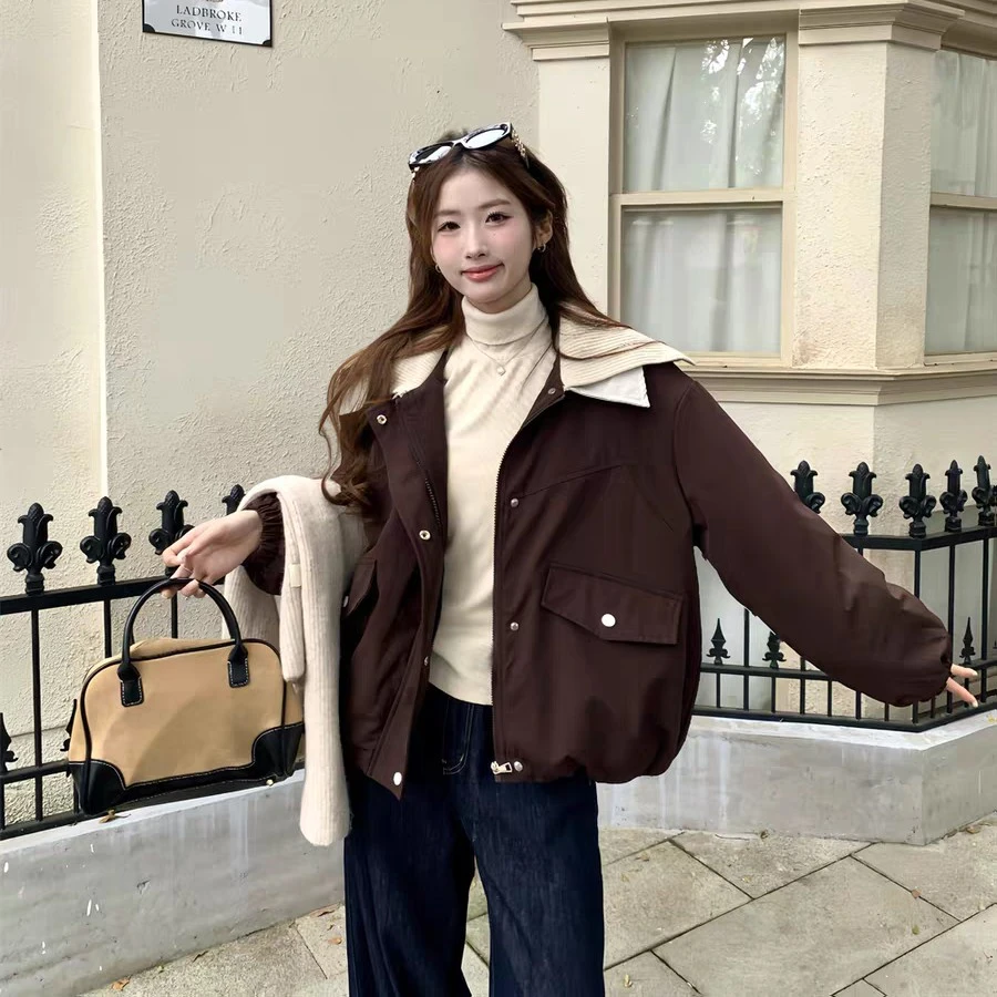 1375双翻领加毛外套B28-2