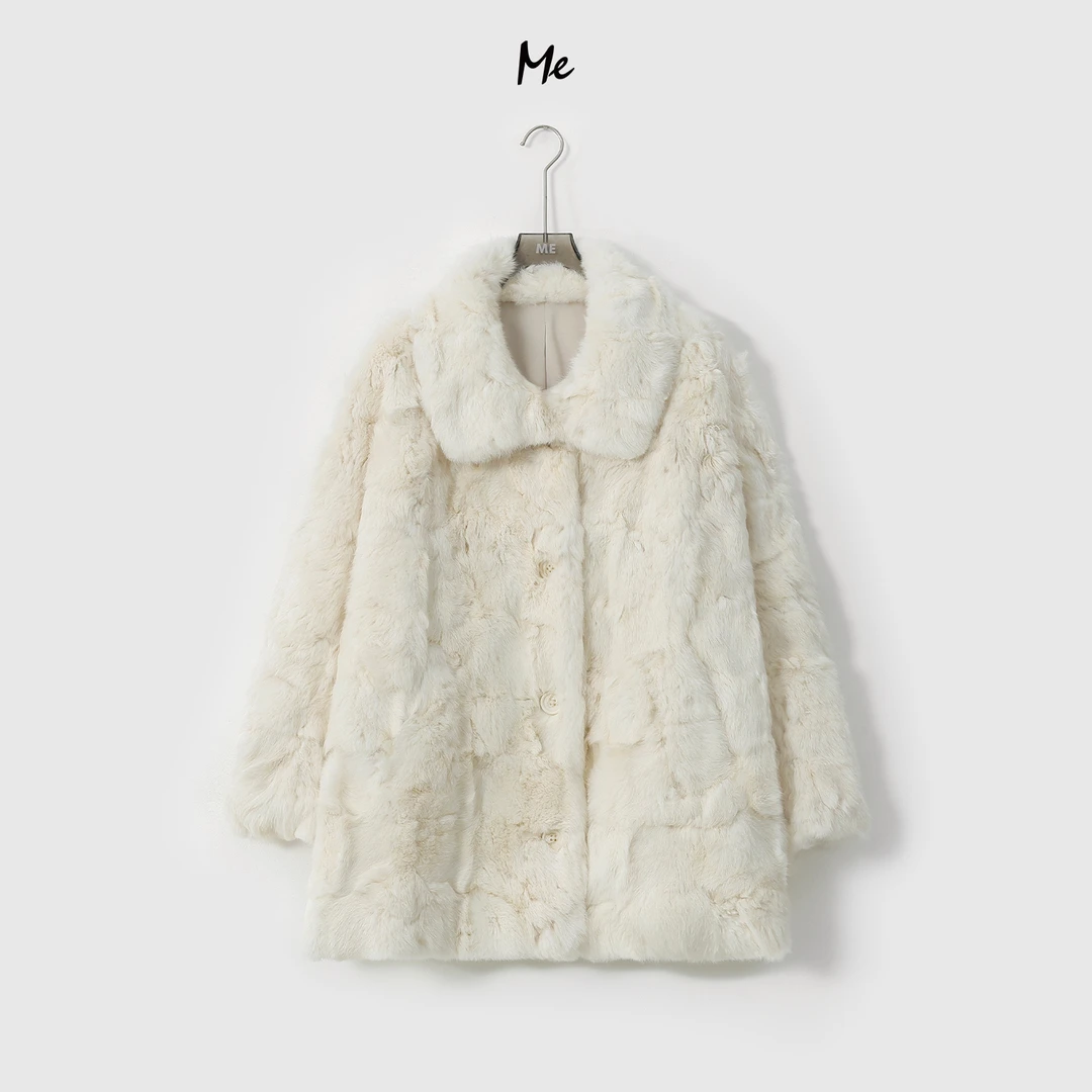 ME【大兴安岭兔毛皮草（一手长）】巨软天然卷毛御寒皮草外套MESA5808