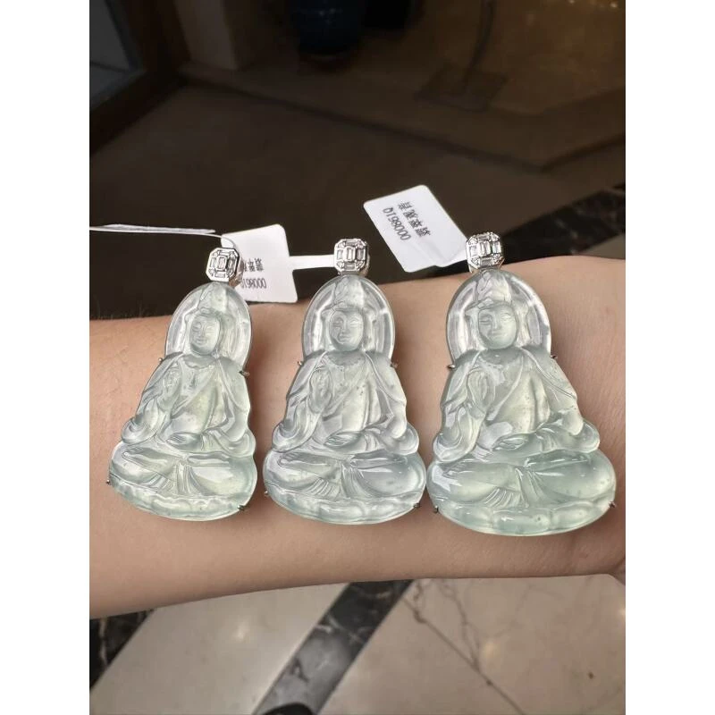 天然A货翡翠DD04观音吊坠多样性发其一