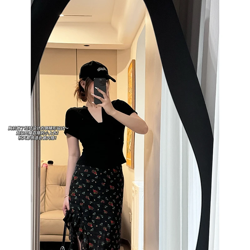 【年终大促 抢完即止】纯棉百搭扭结T恤正反两穿上衣K424Z10341