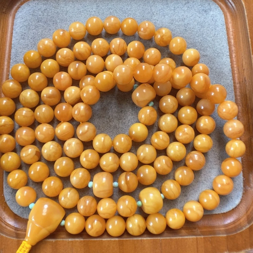 未镶嵌蜜蜡手串蜜蜡108