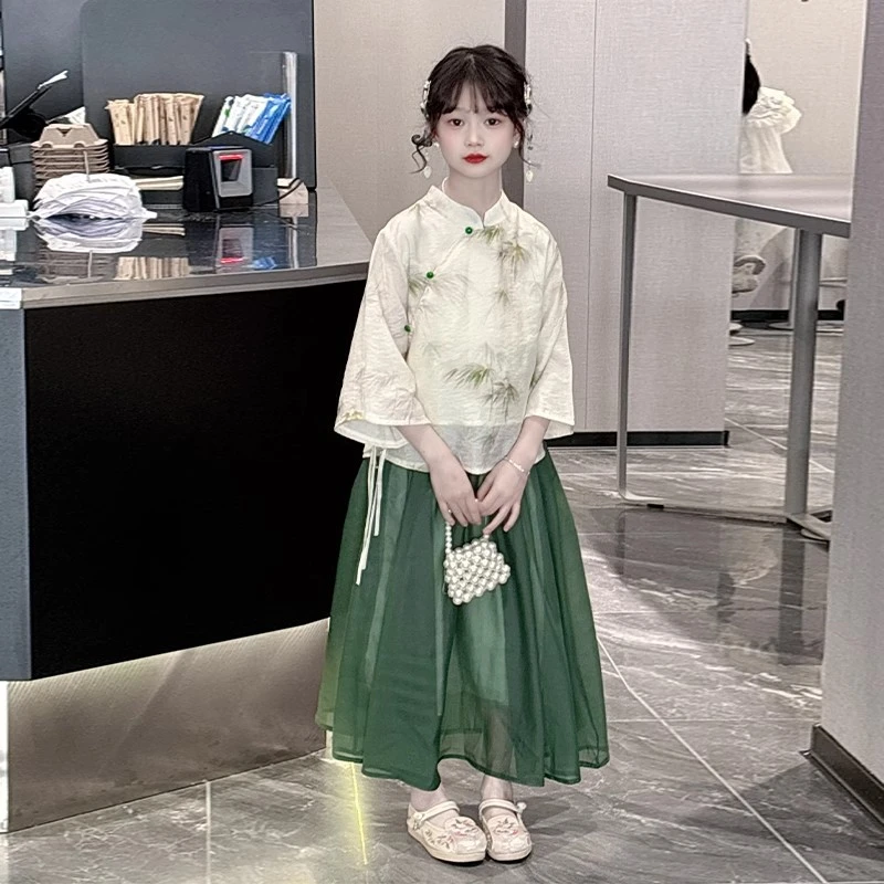 汉服女童夏季2025新款儿童中式公主裙子夏装女孩洋气国风连衣裙夏