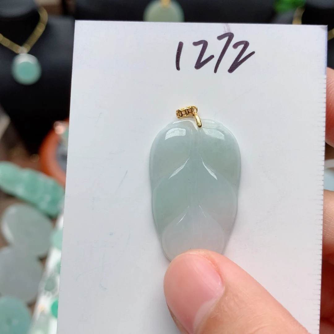 翡翠颈饰银S925镀金镶嵌吊坠