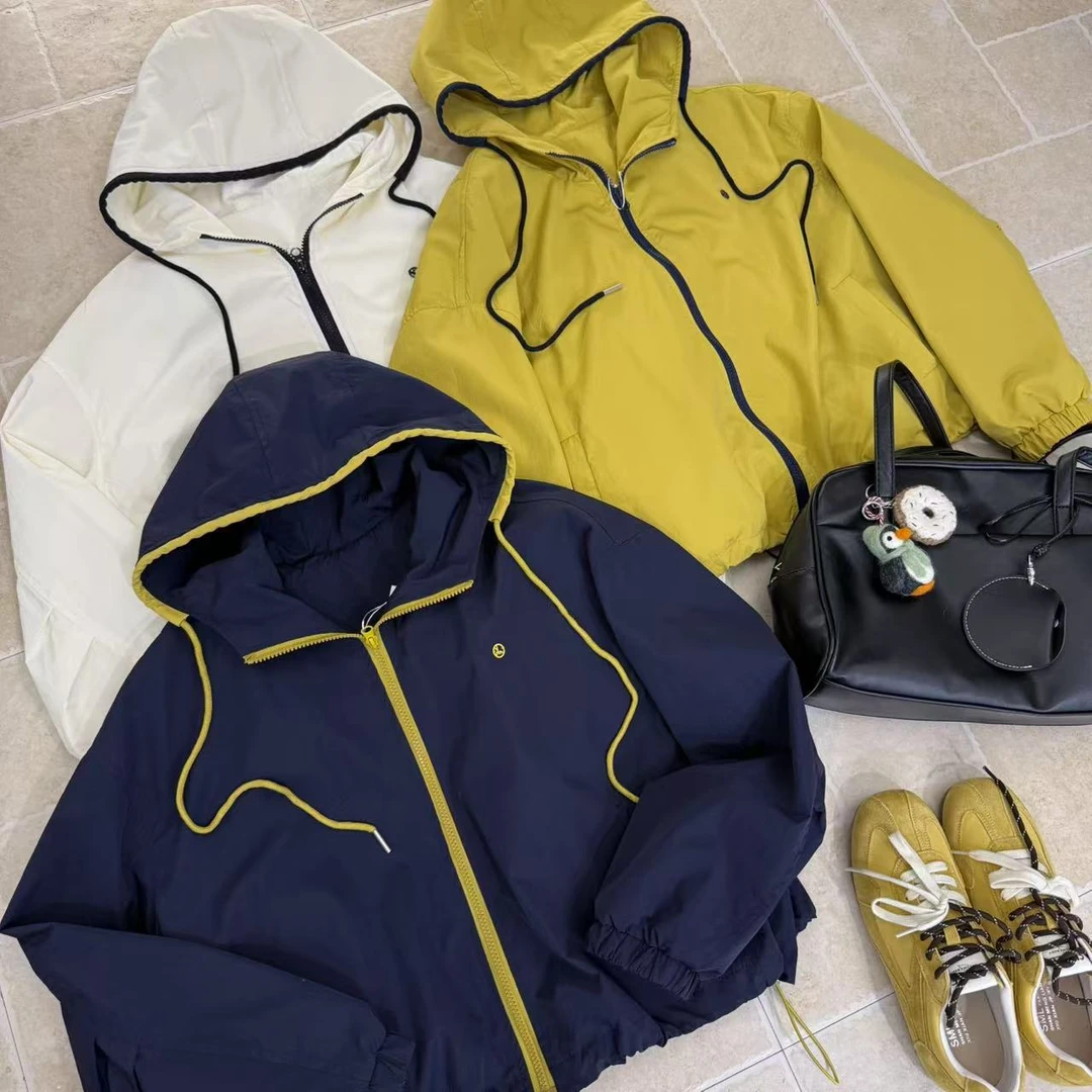 2025春季新款韩版连帽长袖防风时尚冲锋衣夹克