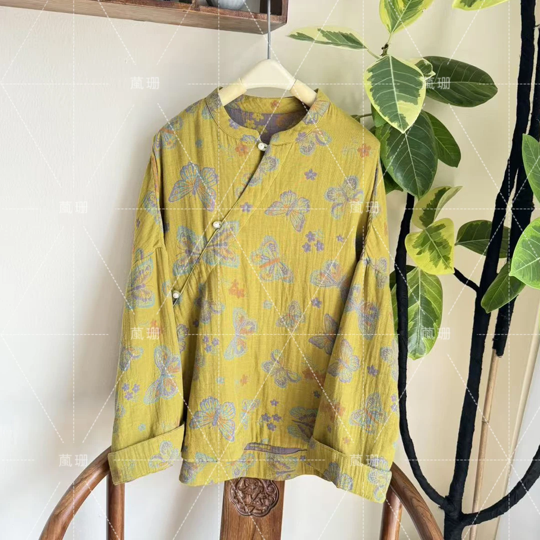 【梦华录】秋季复古提花棉质色织国风禅意茶服小衫52567