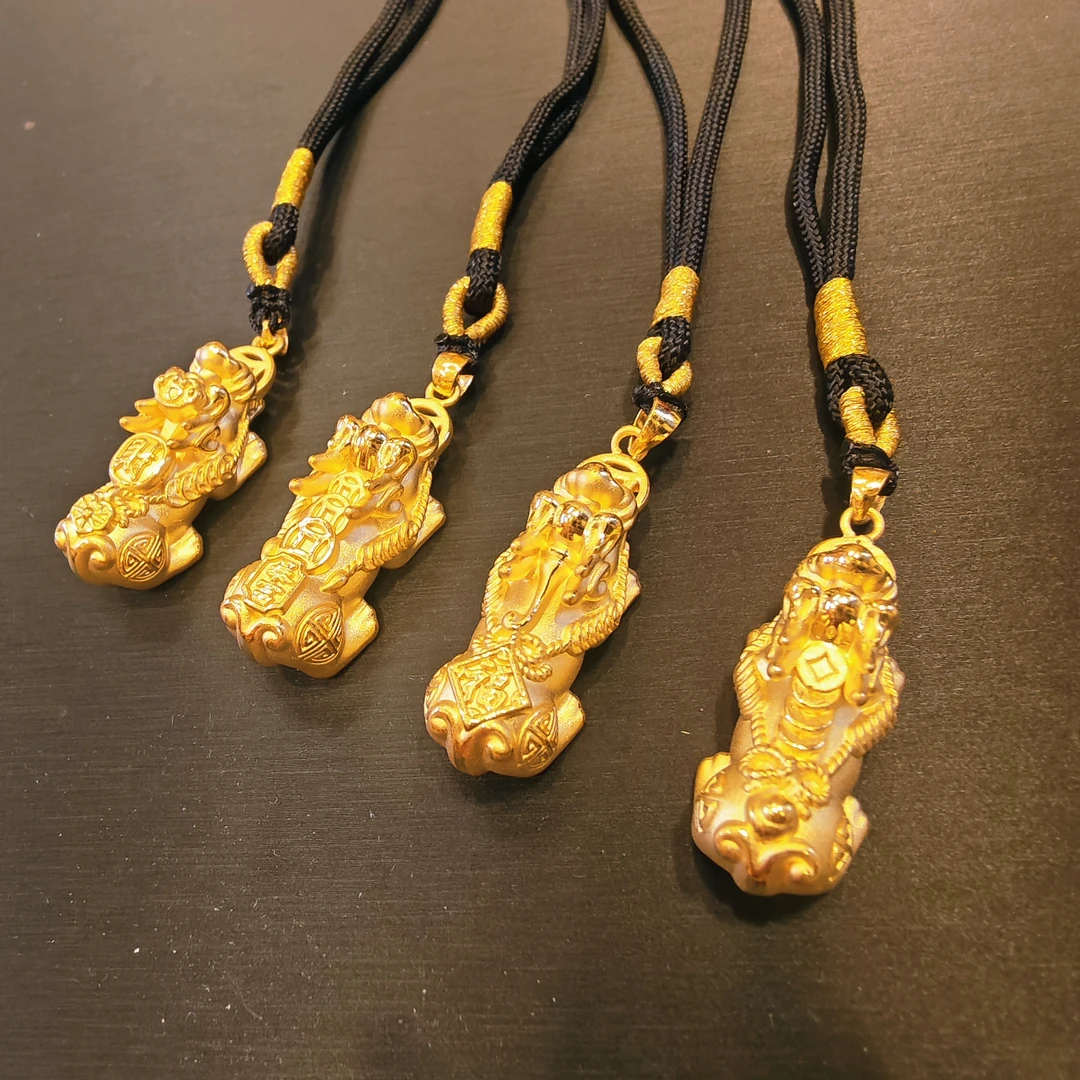 101#足金999 黄金咬钱貔貅吊坠 多样性发一 时尚百搭