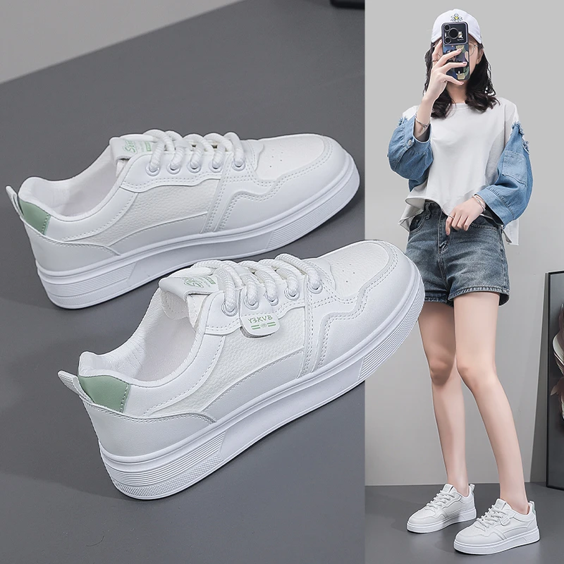小白鞋女秋季爆款2025新款流行百搭网面学生轻便透气时尚休闲板鞋