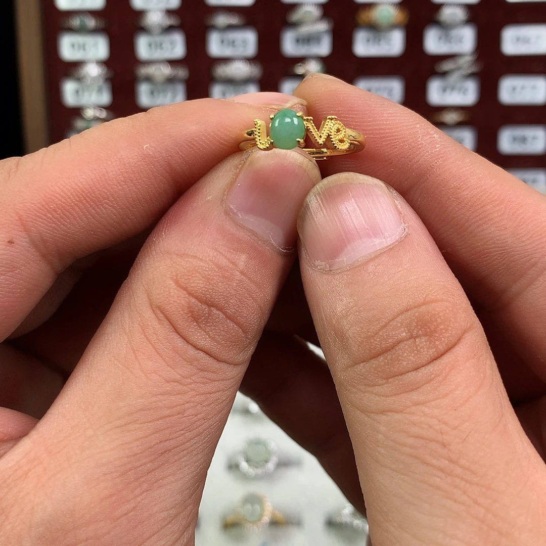 千***千翡翠银S925镶嵌戒指622