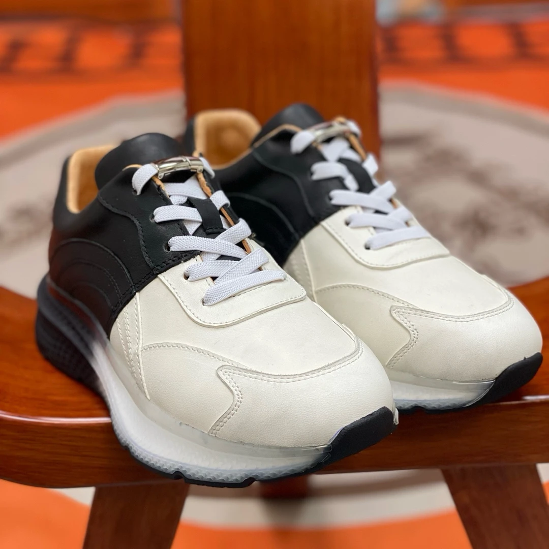 新款黑白熊猫配色马皮通勤ins潮流防臭增高耐磨板鞋职场透气男士