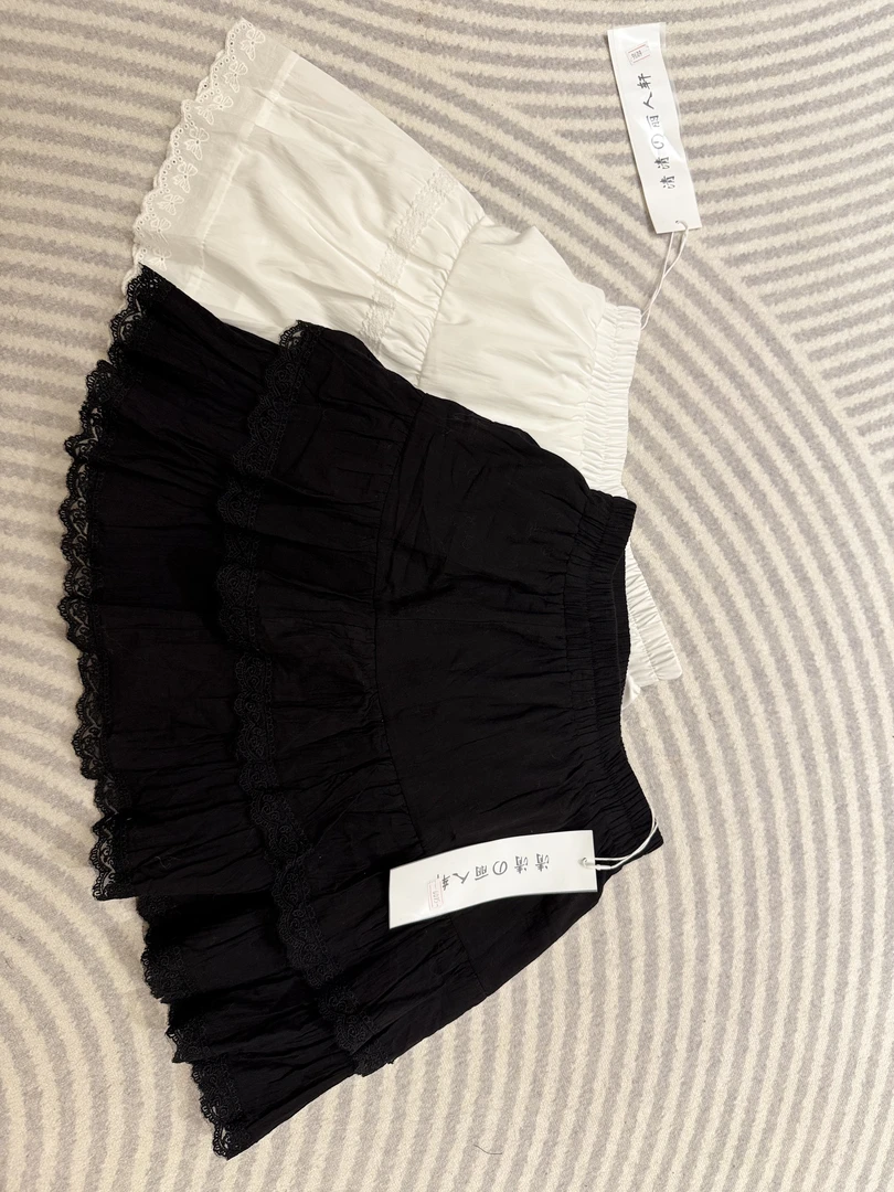 新款蕾丝花边白色短裙半身裙裙子夏季百搭半裙