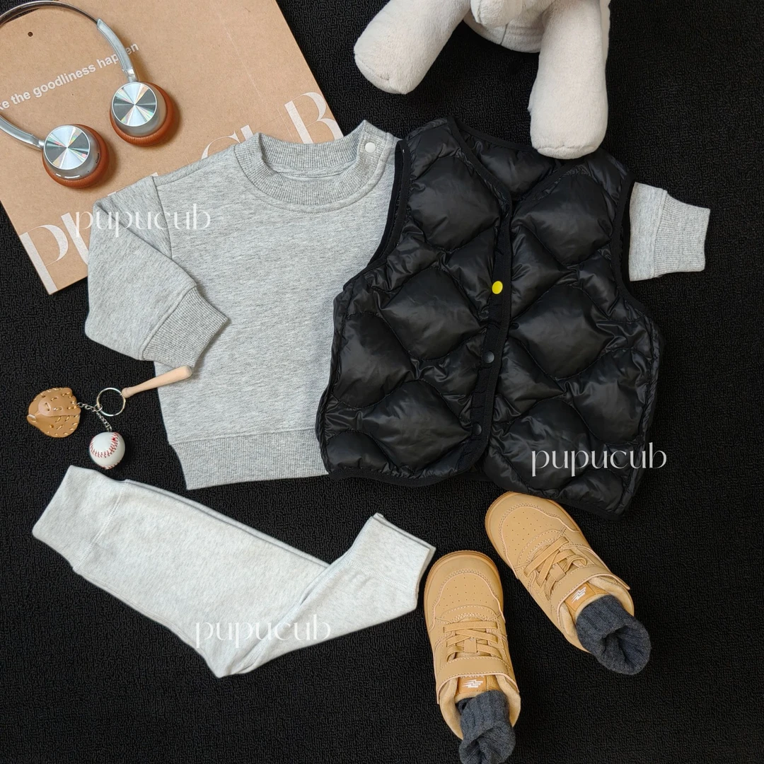 美式复古加绒套头卫衣！Pupucub宝宝秋冬分体外套加绒儿童秋冬款
