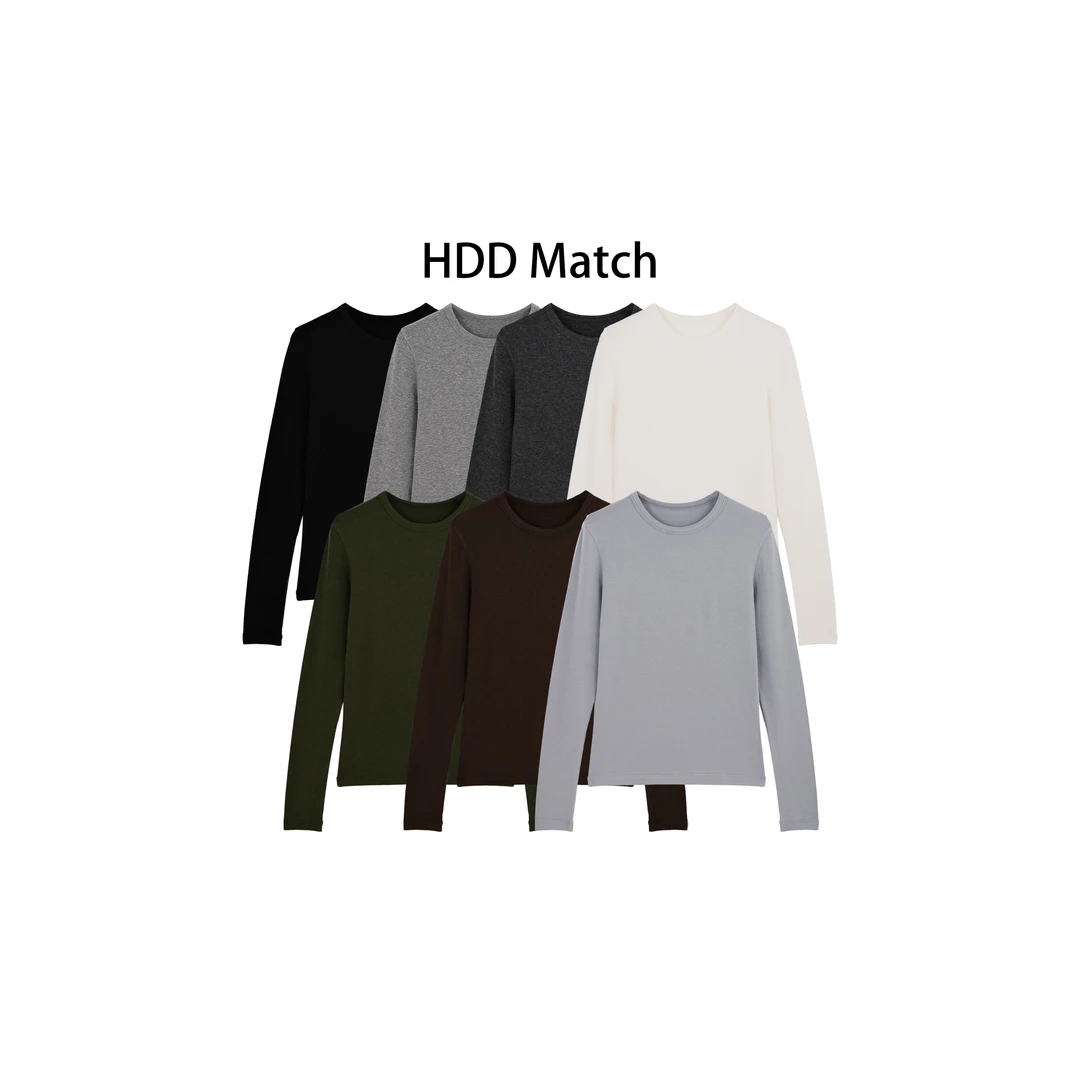 HDD- "简约打底" 羊绒+棉 圆领柔暖微弹修身舒适多色打底 Y8902